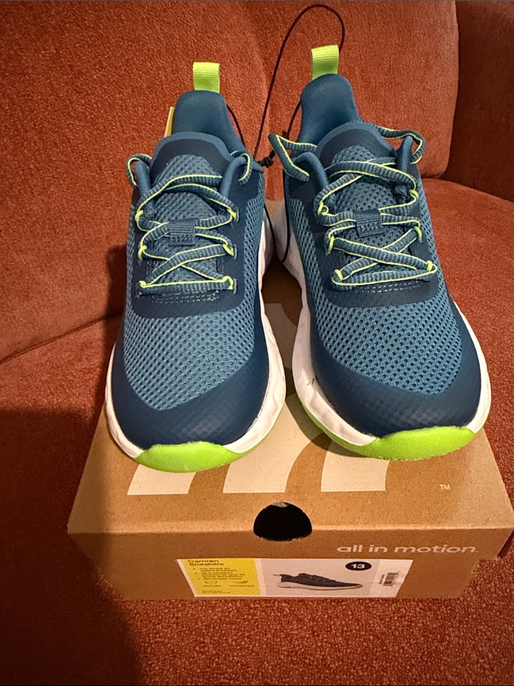 all in motion Blue Sneakers with Lime Accents